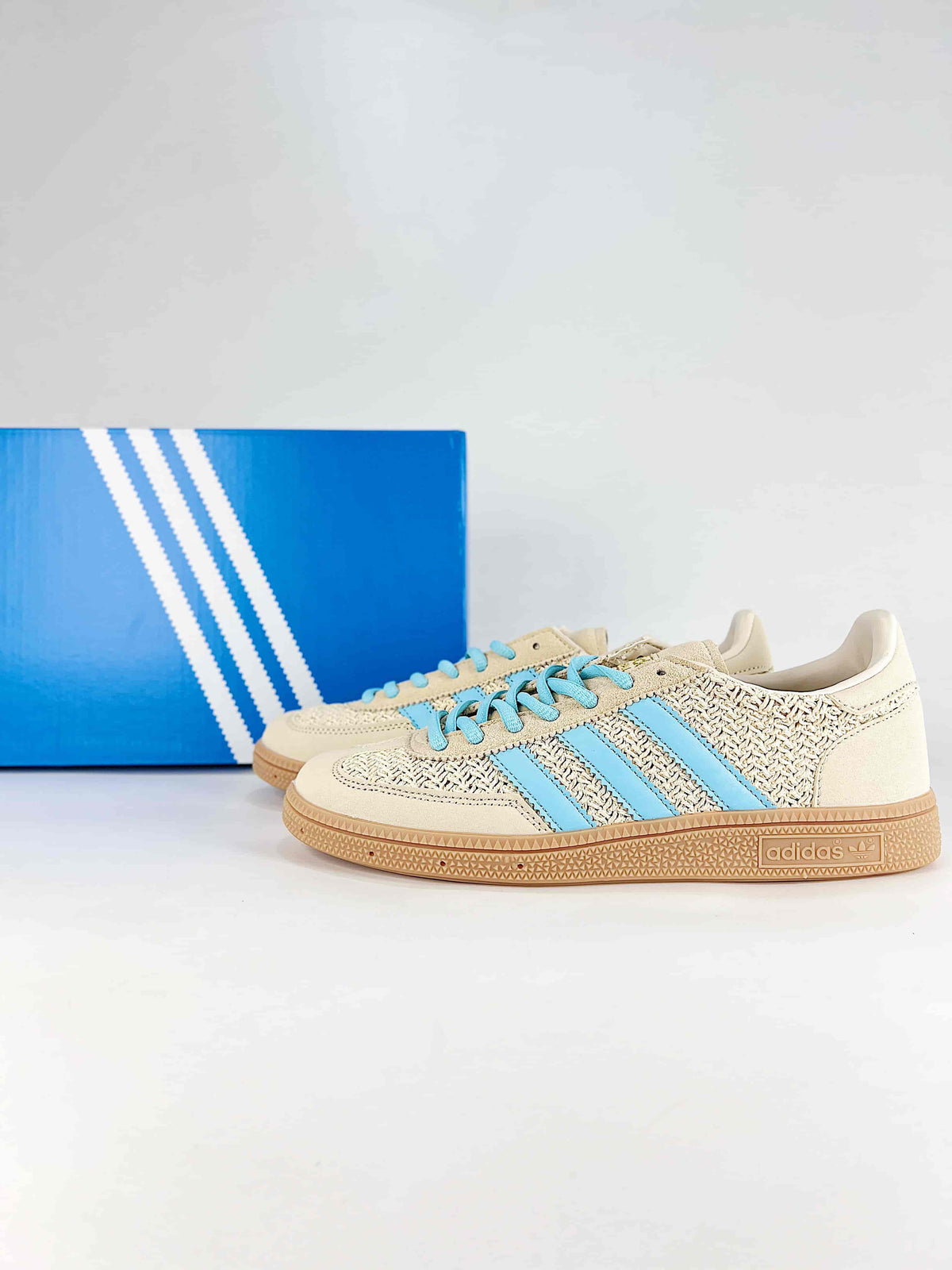 Adidas Originals Handball Spezial "Beige Light Blue Gum" Sneakers-Classic sneakers，Adidas Women's Shoe Sale / Men's Shoe Sale