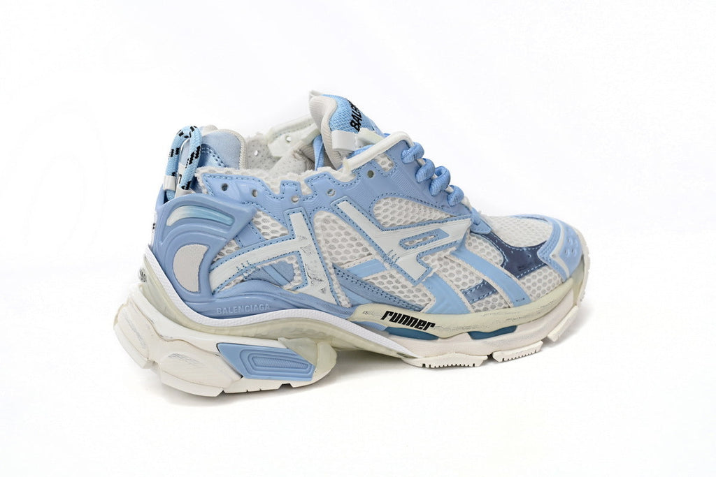 Balenciaga Runner Sneakers "Light Blue White"-retro thick sole dad shoes，Women's Shoe Sale / Men's Shoe Sale