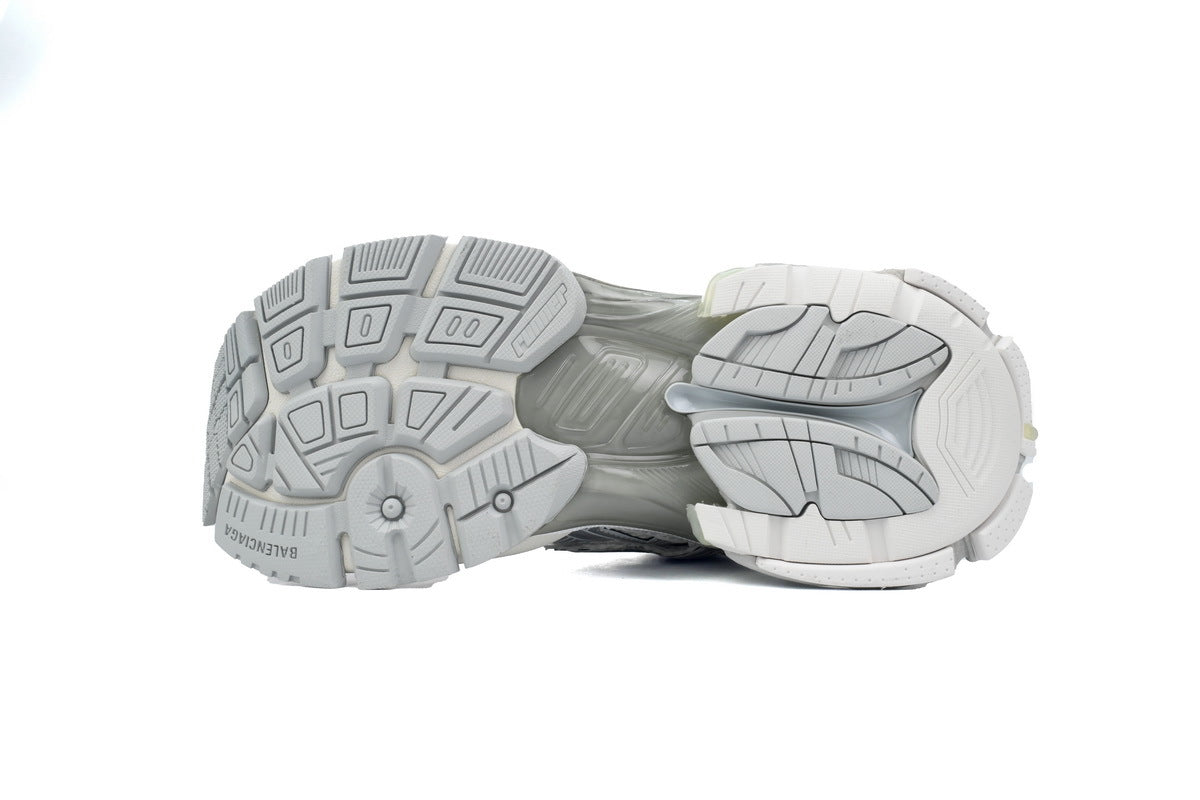 Balenciaga Runner Mid Sneakers Silver White Mesh "Silver Metallic" Chunky Mid Top Trainer