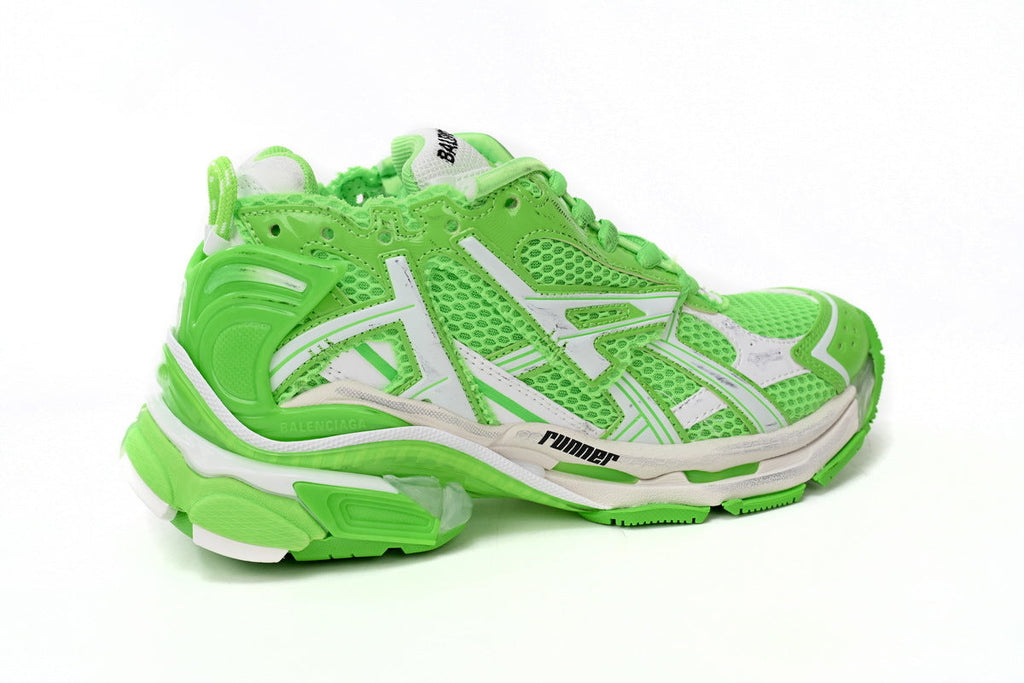 Balenciaga Runner Sneakers "Fluorescent Green White"-retro thick sole dad shoes，Women's Shoe Sale / Men's Shoe Sale
