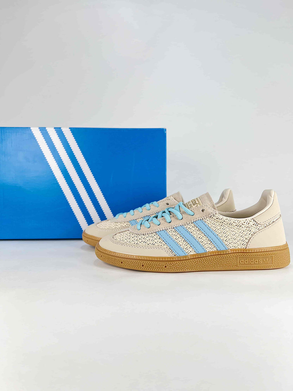 Adidas Originals Handball Spezial "Beige Light Blue Gum" Sneakers-Classic sneakers，Adidas Women's Shoe Sale / Men's Shoe Sale