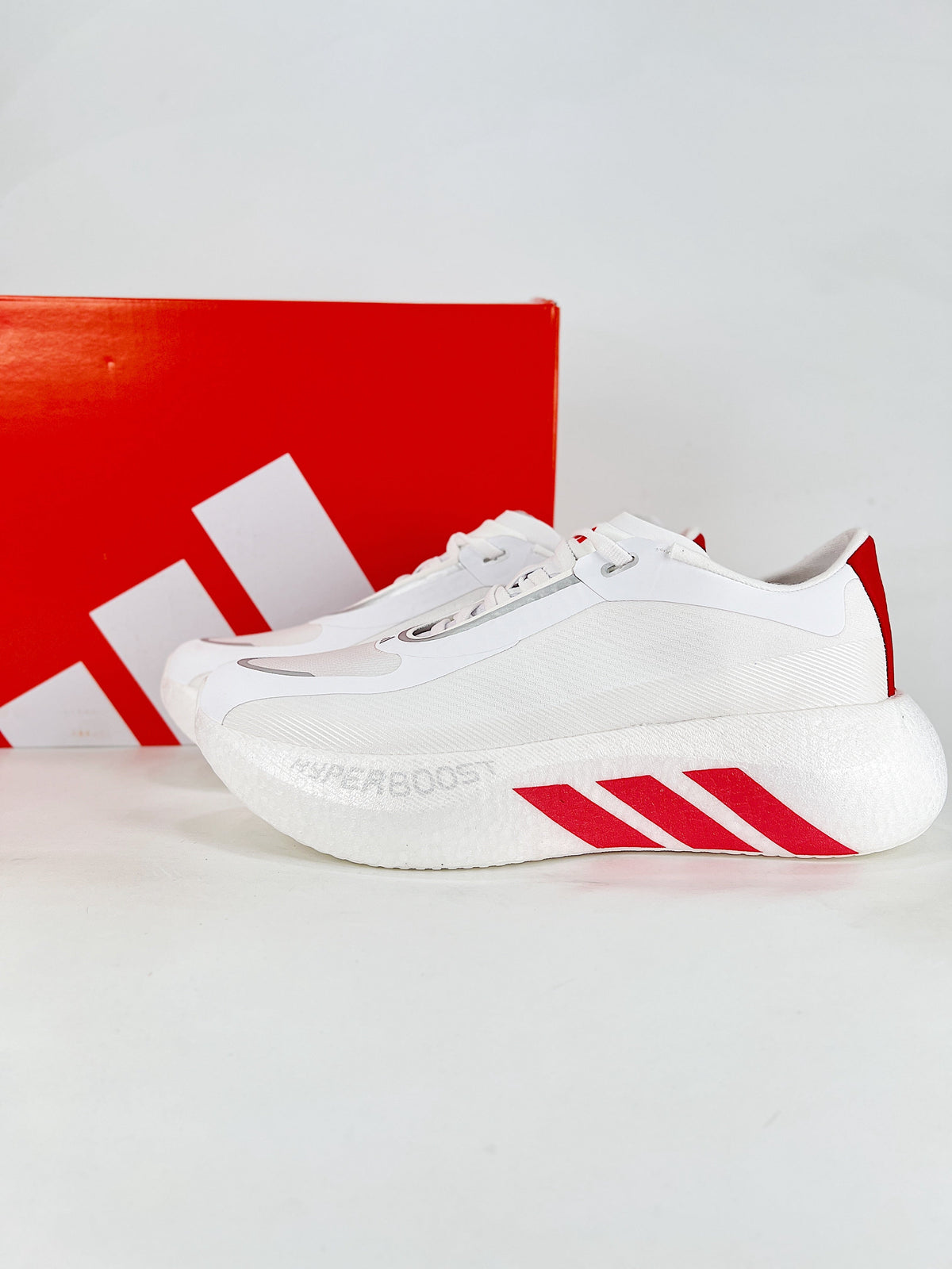 adidas Hyperboost Edge "White Red" Unisex Running Shoes-Classic sneakers，Adidas Women's Shoe Sale / Men's Shoe Sale