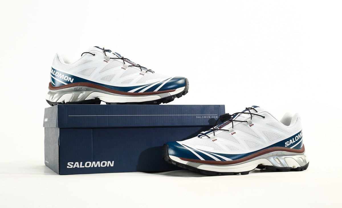 Salomon S-LAB XT-6 Men's Outdoor Trail Running Shoes "White Navy Blue Brown"- outdoor hiking shoes/Women's Shoe Sale / Men's Shoe Sale