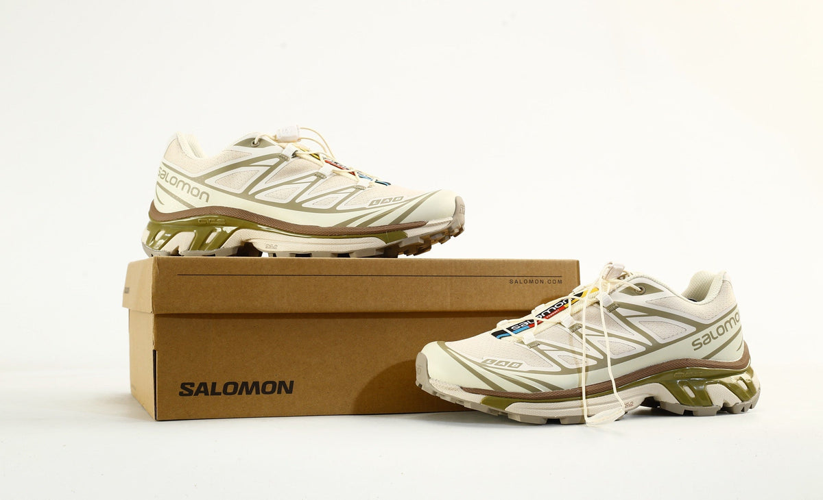 Salomon S-LAB XT-6 Men's Trail Running Hiking Shoes "Cream Olive Green"- outdoor hiking shoes/Women's Shoe Sale / Men's Shoe Sale