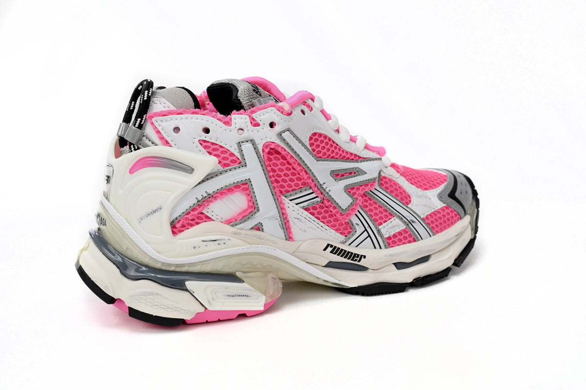Balenciaga Runner Sneaker "Pink White"-retro thick sole dad shoes，Women's Shoe Sale / Men's Shoe Sale