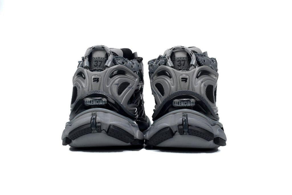 Balenciaga Runner Mid Sneakers Dark Grey Black Mesh Chunky Mid Top Trainer